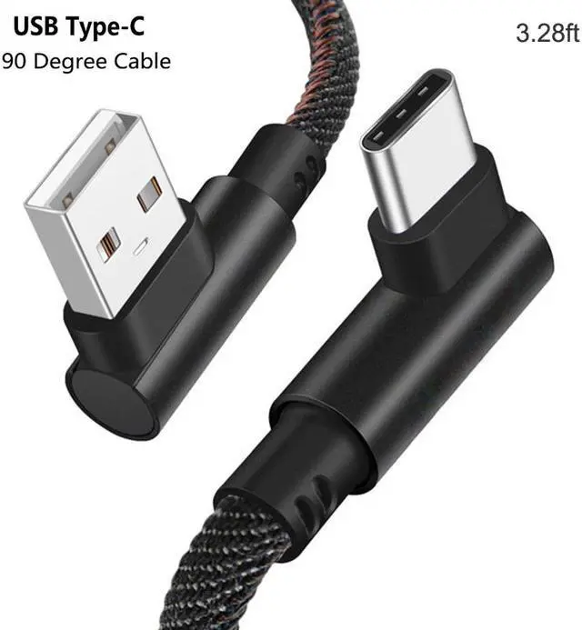 Main image of 3.28ft/1m 6.56ft/2m Type C 90 Degree Right Angle USB C 3.1 Fast Data Sync Charging Charger Cable USB A to C Male