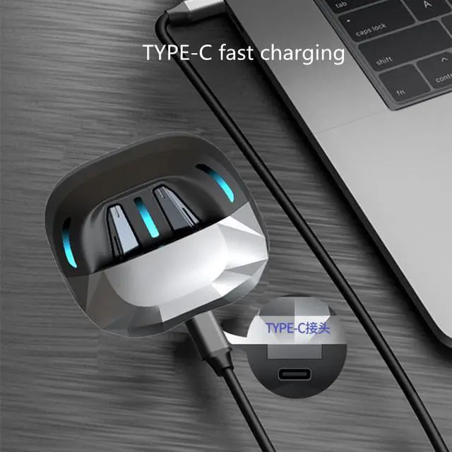 Alt view image 4 of 7 - New TWS Wireless Headphones Bluetooth 5.1 Earphone Sports Games Earbuds HD Stereo Headset with Microphone