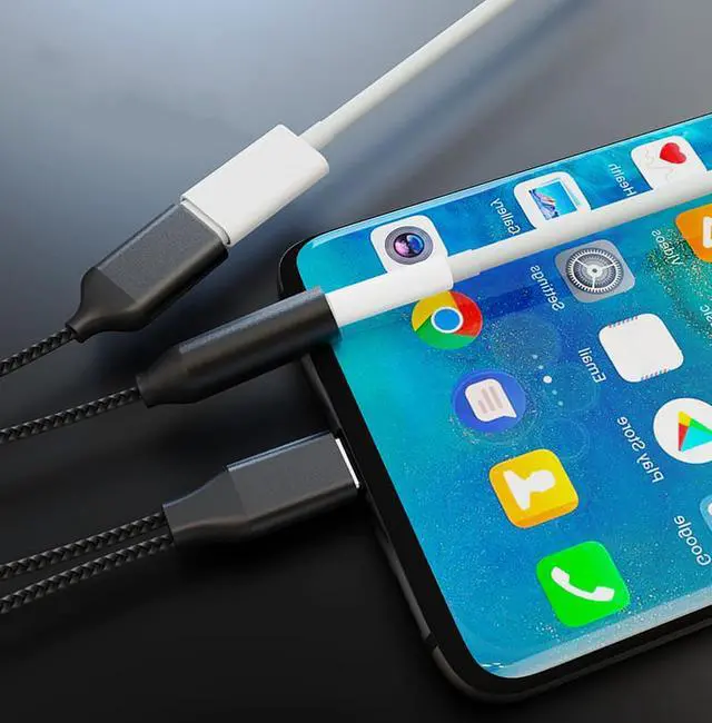 Alt view image 7 of 8 - Type C to 3.5mm Charge Audio Adapter 2 In 1 USB C Splitter Headphone AUX Audio Cable Charging and Listen to Songs