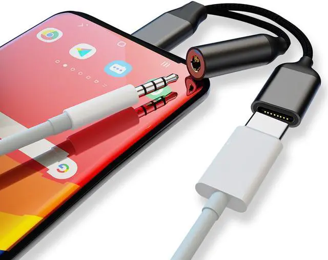 Alt view image 2 of 8 - Type C to 3.5mm Charge Audio Adapter 2 In 1 USB C Splitter Headphone AUX Audio Cable Charging and Listen to Songs
