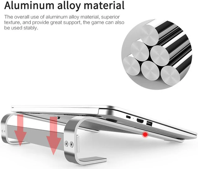 Alt view image 6 of 8 - Laptop Stand Aluminum Alloy Silicone Laptop Holder Notebook Riser MacBook Mount Suitable For 10—18Inch Laptop Accessories