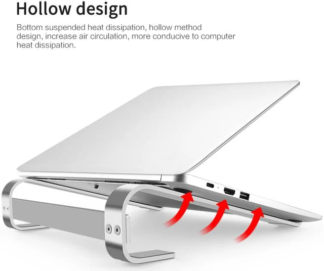 Alt view image 4 of 8 - Laptop Stand Aluminum Alloy Silicone Laptop Holder Notebook Riser MacBook Mount Suitable For 10—18Inch Laptop Accessories