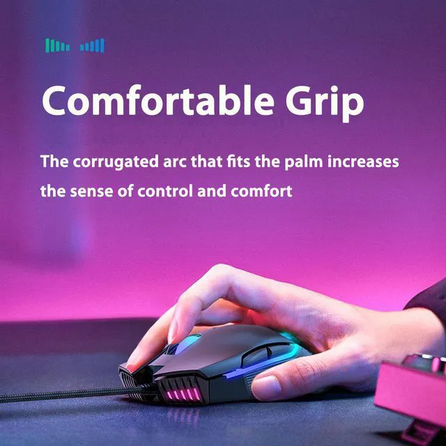 Alt view image 7 of 7 - Wired Gaming Mouse USB Interface RGB Mice 7 Buttons 6400 DPI Breathing Colorfull LED With Macro Programming For Laptop PC