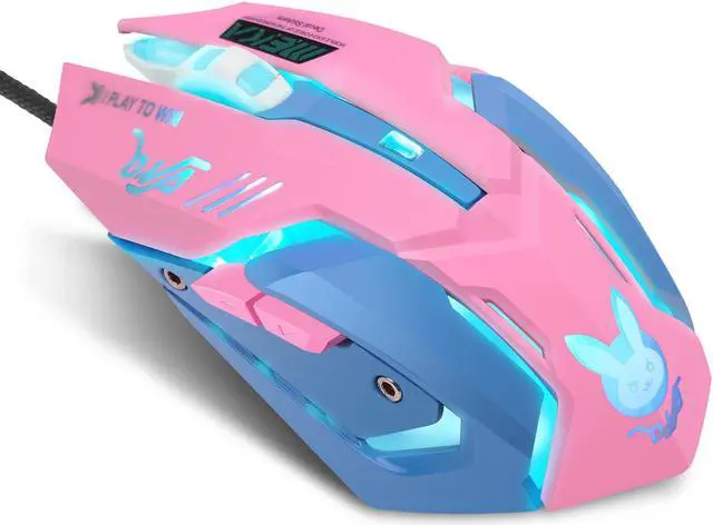 Alt view image 2 of 6 - Wired USB Computer Mouse Colorful 6 Buttons Optical Backlight 2400 DPI Mice Ergonomically Computer Mouse