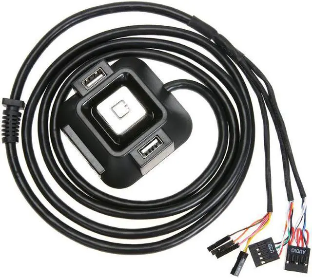Alt view image 3 of 8 - USB 2.0 Multifunction Desktop PC Switch With Audio Sound Computer Switch External Power Switch Reset Button Plug and Play