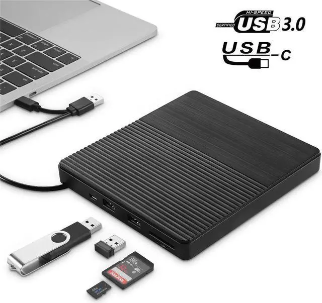 Main image of USB 3.0 External Optical Drive Portable External Type-C CD Burner High Speed CD/DVD Player TF/SD Card Reader For Windows Linux