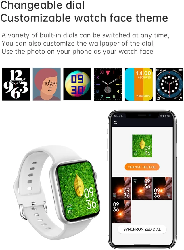 Alt view image 4 of 8 - Smartwatch 1.72 Inch Screen Bluetooth Call Dual UI DIY Watch Fitness Bracelet Face Weather Forecast Smart Watch Women For Android