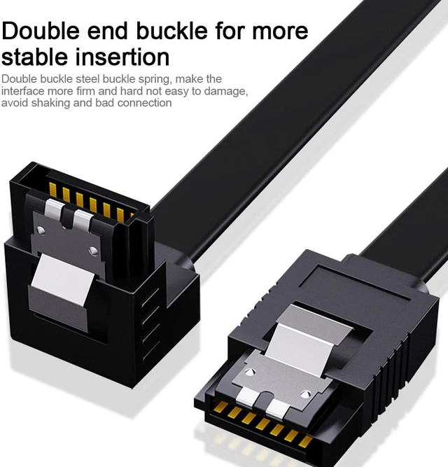Alt view image 2 of 7 - 10pcs 40cm/15.74" SATA Cable 3.0 to Hard Disk Drive SSD HDD Sata 3 Straight Right-angle Cable for Asus Gigabyte Motherboard Cable Sata