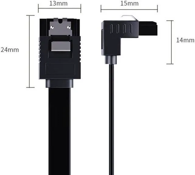 Alt view image 7 of 7 - 10pcs 40cm/15.74" SATA Cable 3.0 to Hard Disk Drive SSD HDD Sata 3 Straight Right-angle Cable for Asus Gigabyte Motherboard Cable Sata