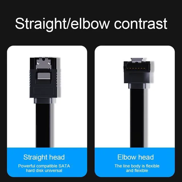 Alt view image 5 of 7 - 10pcs 40cm/15.74" SATA Cable 3.0 to Hard Disk Drive SSD HDD Sata 3 Straight Right-angle Cable for Asus Gigabyte Motherboard Cable Sata