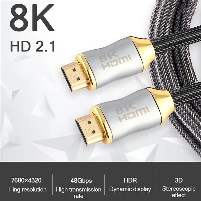 Alt view image 5 of 8 - 6.56ft 8K HDMI Cable Display Projector Set-top Box Connected To TV Computer Cable HDMI 2.1 8K@60 Hz / 4K@120Hz for Xiaomi Xbox PS5 PS4 Chromebook Laptops