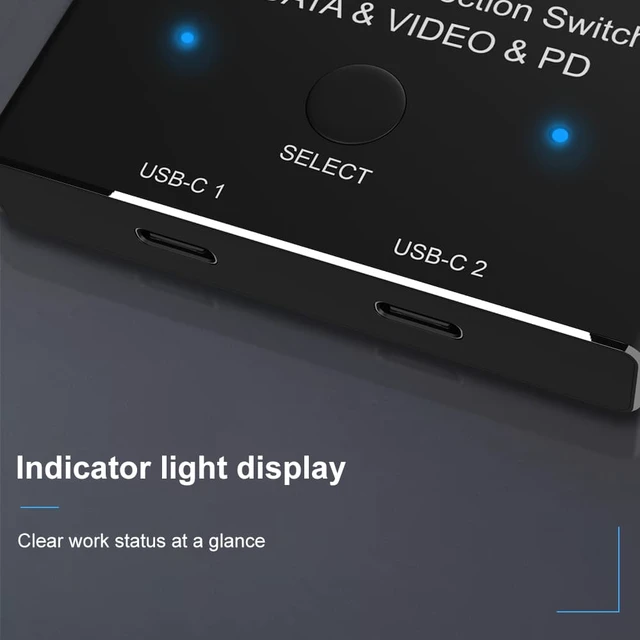 Alt view image 4 of 8 - USB-C 8K Bi-Direction Switch USB3.1 USB Type-C PD 3.0 Splitter 1x2 / 2x1 DATA & VIDEO & PD100W Switcher Use for Computer Monitor Mobile Phone Multiple Source and Displays