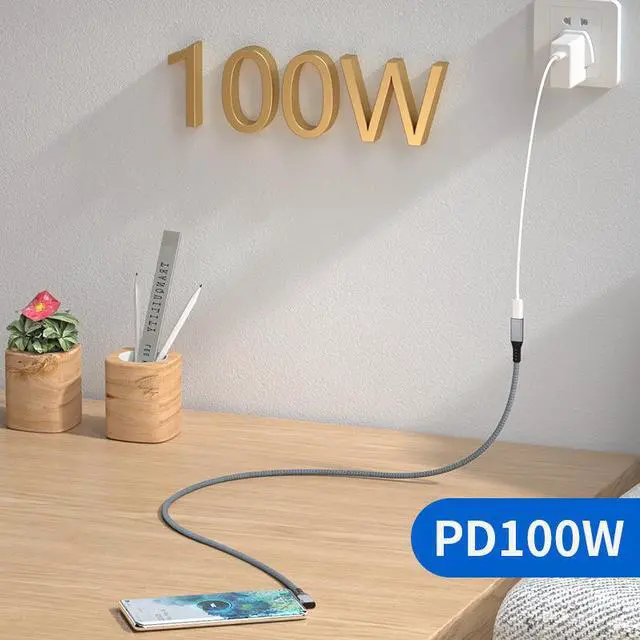Alt view image 2 of 8 - 0.3m/0.98ft 0.6m/1.97ft USB C Extension Cable Male To Female PD 100W Fast Charging Data For Macbook Type C 3.1 Gen 2 Charger Wire 40Gbps Type C Extender Cable