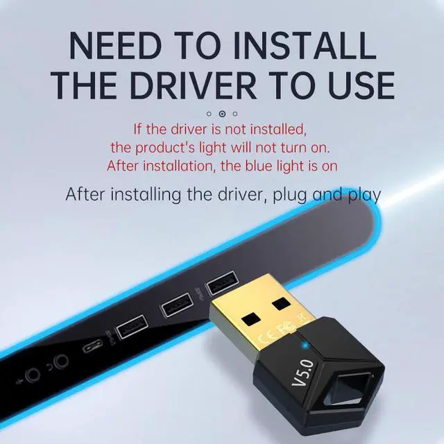 Alt view image 2 of 8 - USB Bluetooth 5.0 Adapter Receiver 4.1+ 4.2+ 5.0 Bluetooth Wireless Dongle Adapter for PC Laptop 5.0 BT Transmitte (BLACK)