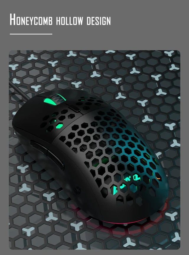 Alt view image 6 of 8 - AJ380R 12400DPI Ergonomic Gaming Mouse 6keys USB Wired Mouse Optical Computer Mice with Side Buttons Adjustable (PAW-3327 Chip)