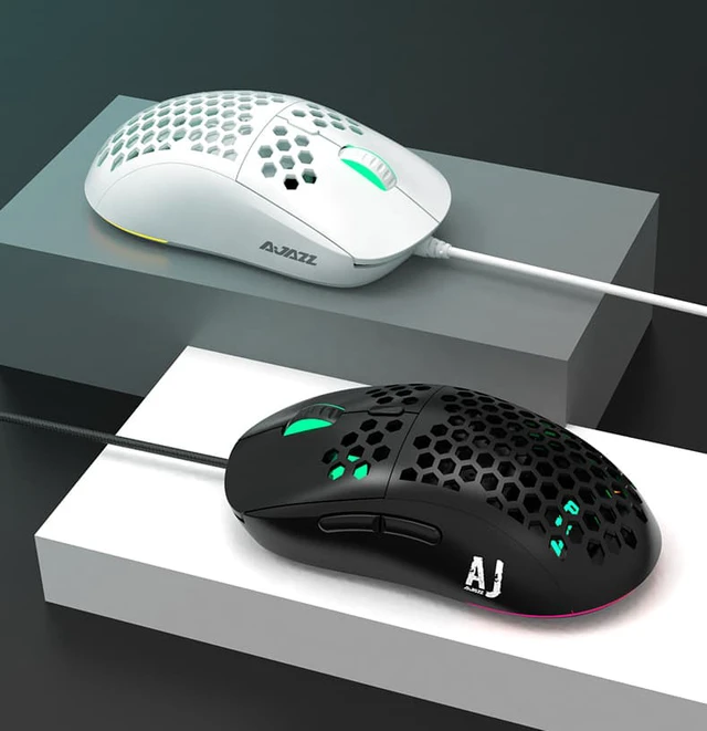 Alt view image 7 of 8 - AJ380R 12400DPI Ergonomic Gaming Mouse 6keys USB Wired Mouse Optical Computer Mice with Side Buttons Adjustable (PAW-3327 Chip)