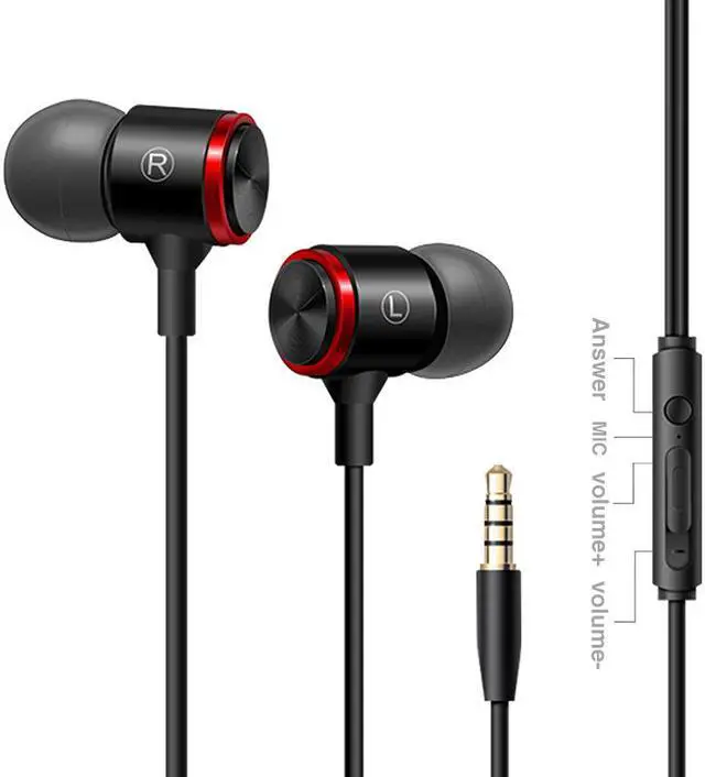 Main image of Wired In-Ear Earphones 3.5mm Jack Earbud Earphones Sports Headphones Stereo Headset with Microphone for Phone Computer Mp3 Mp4 Tablet