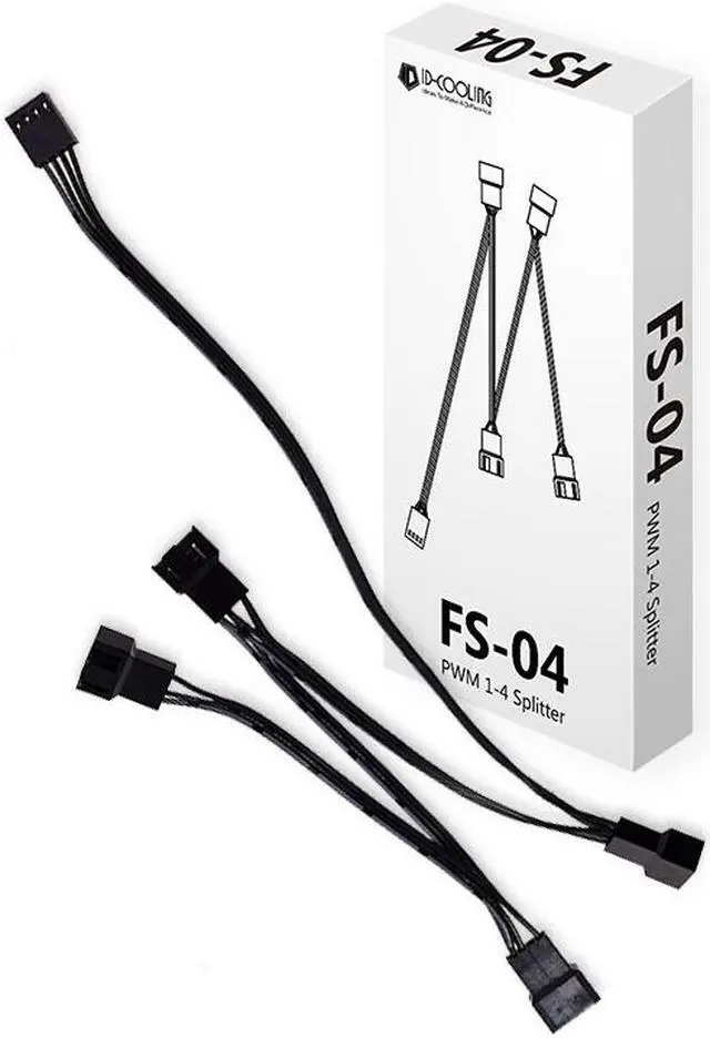 Main image of 1 to 4 Case Fan Splitter Cable, PWM Cable Splitter Duplicator, Temperature Control Case Fan Power Duplicator Converter for 3Pin/4 Pin Case Fan Light Bar Chassis Decoration