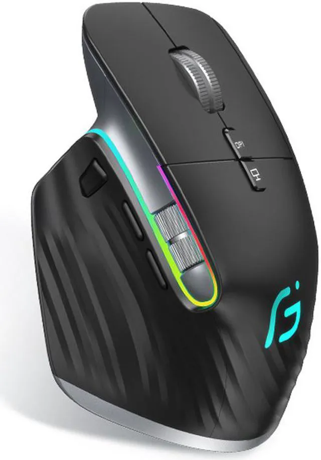 Main image of Rechargeable Wireless 2.4Ghz + Bluetooth 5.0 Gaming Mouse 9 keys 4000DPI Adjustable Silent Mute RGB Dual Mode Mice Laptop Mechanical Office Home (Dual mode)