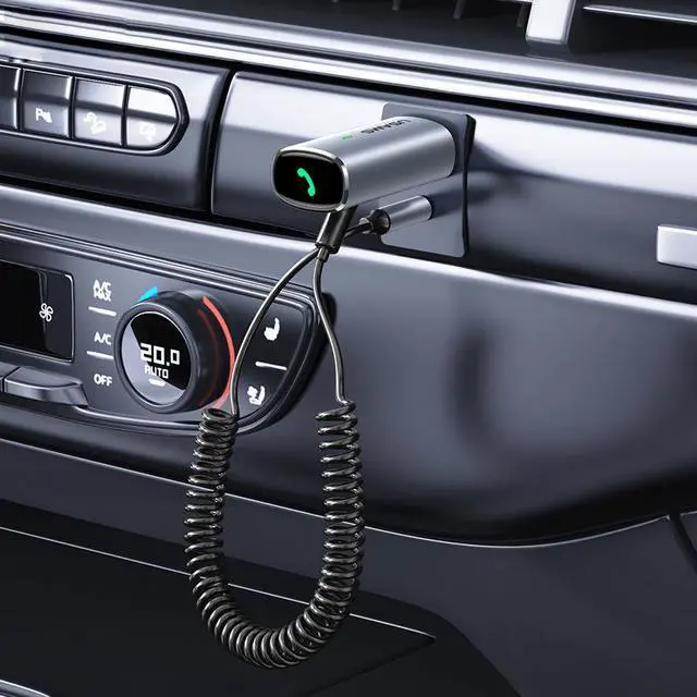 Alt view image 4 of 8 - Aluminum Alloy Car Bluetooth 5.0 Car Wireless Audio Receiver Radio Modulator FM Transmitter Car Handsfree Audio MP3 Player