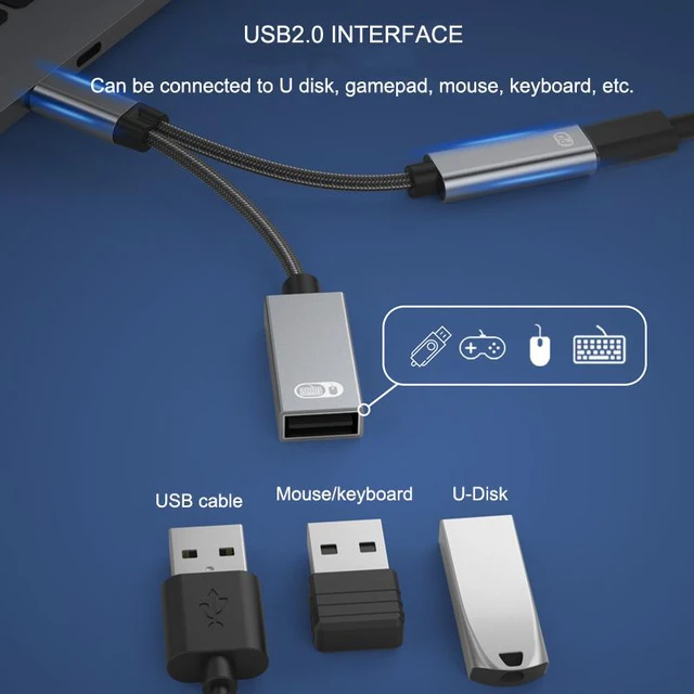 Alt view image 3 of 8 - 2 in1 Adapter Cable PD60W Fast Charge + OTG for Ipad Pro MACBOOK Laptop Phone USB C Splitter Data and Charge Cable