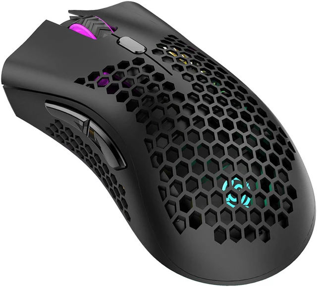 Main image of 2.4GHz + Bluetooth Wireless Gaming Mouse USB Rechargeable 1600DPI Adjustable 6 Key RGB Backlit Hollow Out Honeycomb Office Gamer Mice