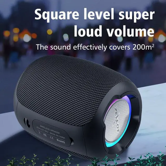 Alt view image 4 of 8 - Portable Bluetooth Speaker FM Outdoor TWS Connection High Quality Sound IPX6 Waterproof Speaker 57MM Speaker