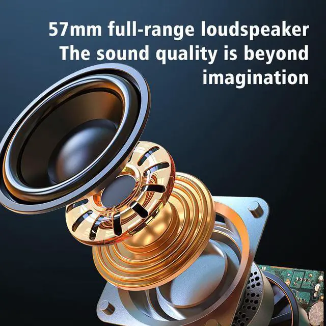 Alt view image 7 of 8 - Portable Bluetooth Speaker FM Outdoor TWS Connection High Quality Sound IPX6 Waterproof Speaker 57MM Speaker