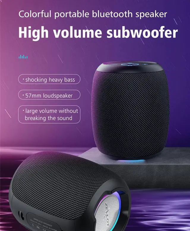 Alt view image 2 of 8 - Portable Bluetooth Speaker FM Outdoor TWS Connection High Quality Sound IPX6 Waterproof Speaker 57MM Speaker