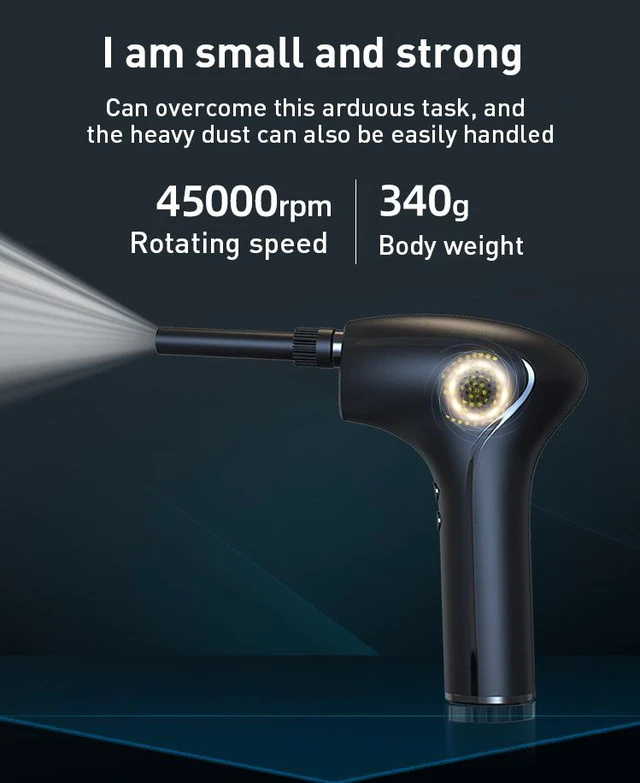 Alt view image 3 of 8 - Air Duster Vacuum Cleaner Home Blower Car Wireless Dust Removel Gun Mini Portable Dust Collector Computer Keyboard Electronics Cleaning