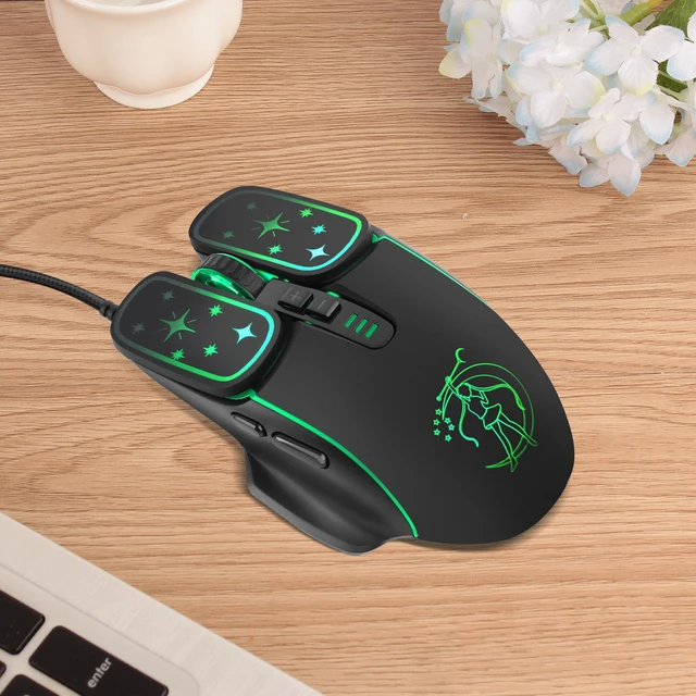Alt view image 6 of 7 - RGB 7200DPI Game Optical Mouse USB Wired Mice for Windows macOS Android