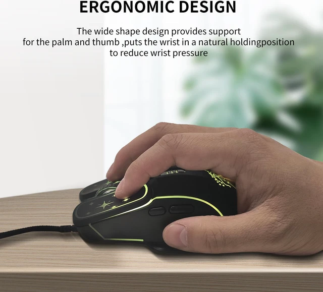 Alt view image 3 of 7 - RGB 7200DPI Game Optical Mouse USB Wired Mice for Windows macOS Android