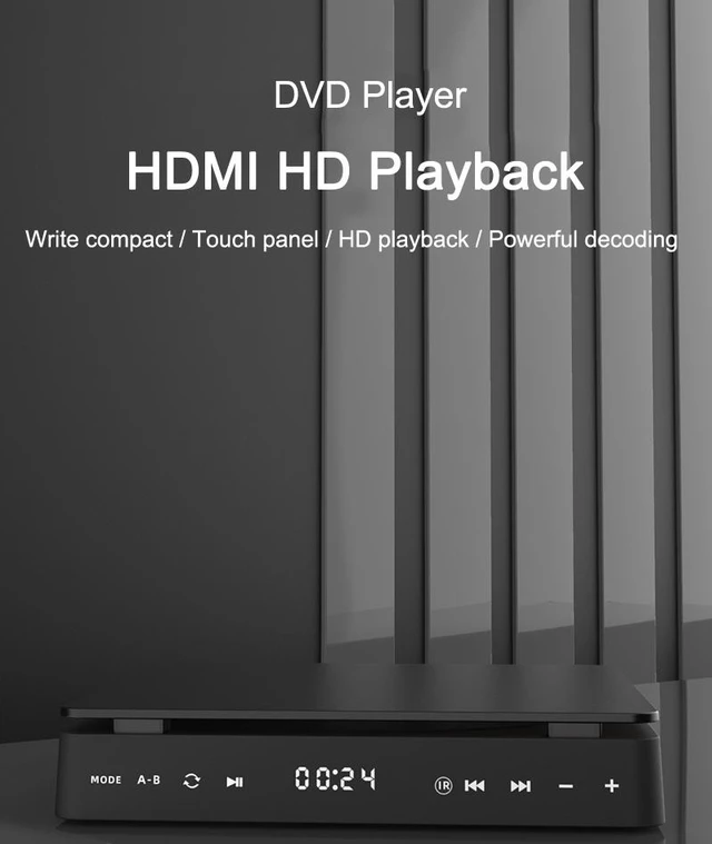 Alt view image 2 of 7 - 1080P DVD HD Video Player Portable VCD Player MiNi CD Player HDMI Video + 3.5mm Jack Audio Output with Remote Control