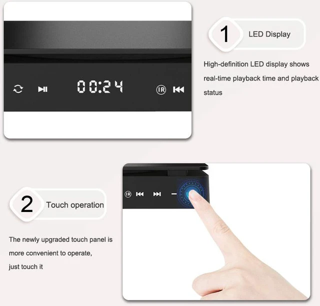 Alt view image 4 of 7 - 1080P DVD HD Video Player Portable VCD Player MiNi CD Player HDMI Video + 3.5mm Jack Audio Output with Remote Control