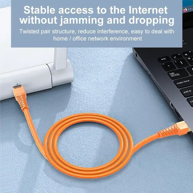 Alt view image 5 of 8 - 16.4FT/5M Orange Cat8 Ethernet Cable SSTP Super Speed 40Gbps 2000MHz RJ45 Network Lan Patch Cord for PC Modem Router RJ 45 Ethernet Cable