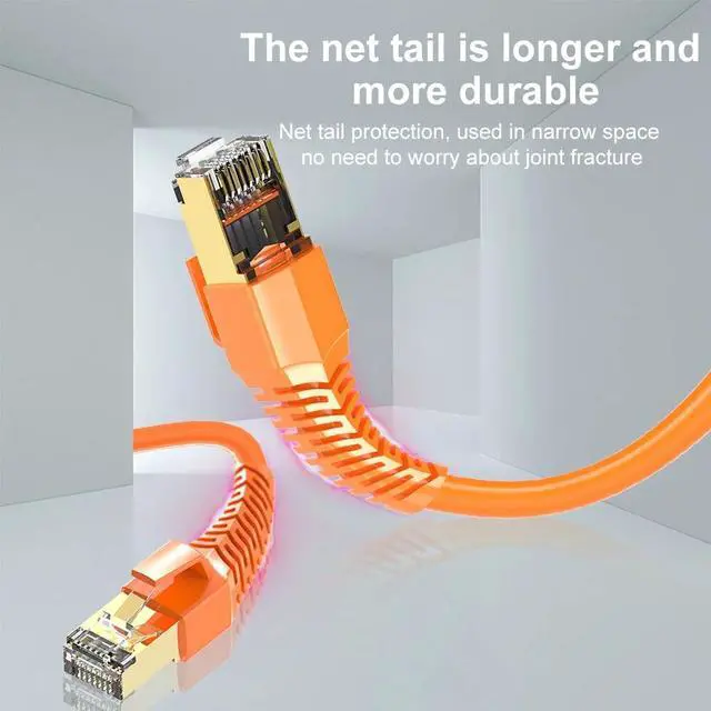 Alt view image 6 of 8 - 16.4FT/5M Orange Cat8 Ethernet Cable SSTP Super Speed 40Gbps 2000MHz RJ45 Network Lan Patch Cord for PC Modem Router RJ 45 Ethernet Cable