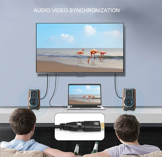 Alt view image 5 of 8 - 8K HDMI Male to Female Adapter HD HDMI Adapter Connected to TV Monitor Supports 8K Video Audio Output