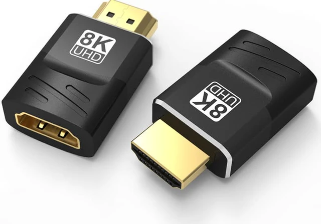 Alt view image 2 of 8 - 8K HDMI Male to Female Adapter HD HDMI Adapter Connected to TV Monitor Supports 8K Video Audio Output