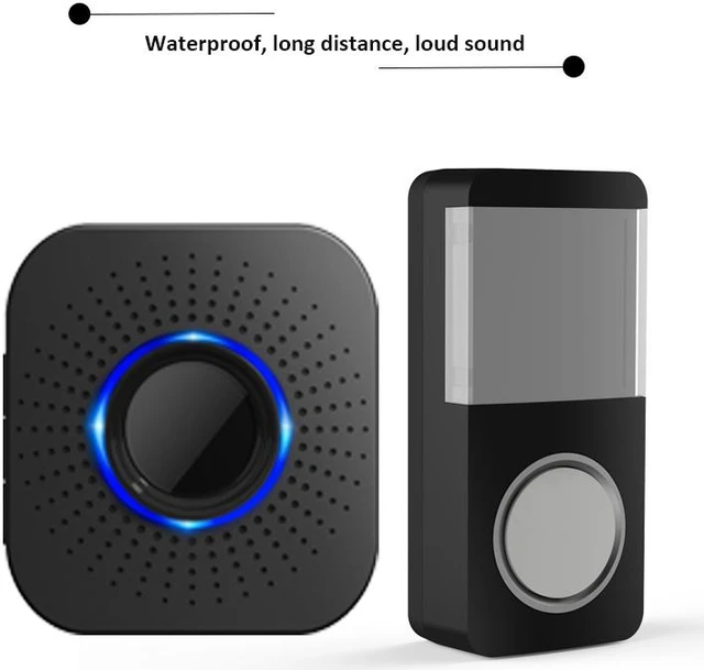 Alt view image 3 of 8 - Waterproof Wireless Doorbell Door Chime Smart Home 58 Music Waterproof Set LED Light Doorbell Reminder Button