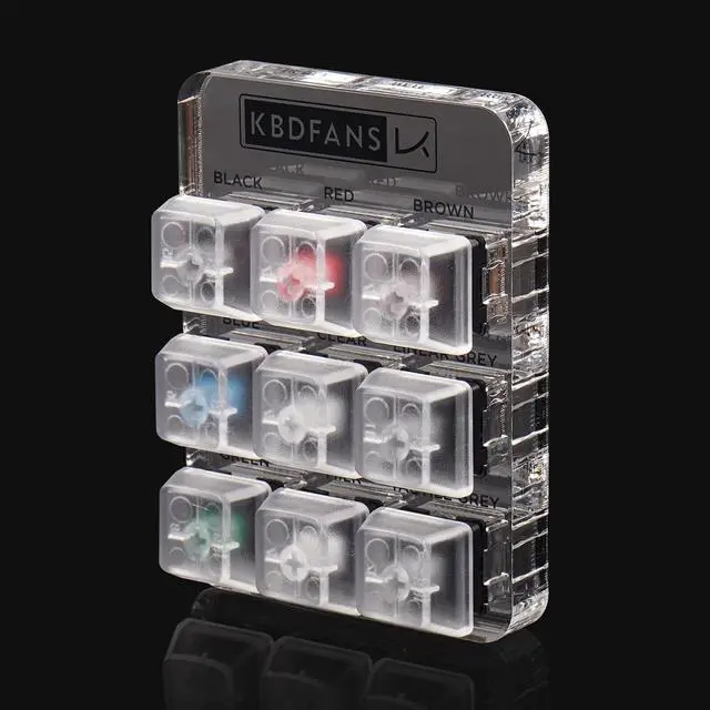Alt view image 3 of 7 - Transparent Keycaps Testing Tool Cherry 9 MX Switches Keyboard Tester Kit Clear Keycaps Sampler PCB Mechanical Keyboard