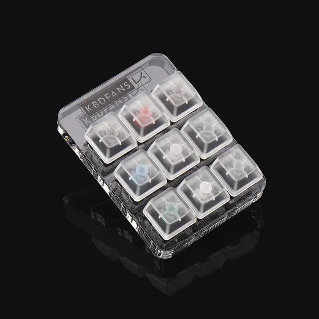 Alt view image 4 of 7 - Transparent Keycaps Testing Tool Cherry 9 MX Switches Keyboard Tester Kit Clear Keycaps Sampler PCB Mechanical Keyboard