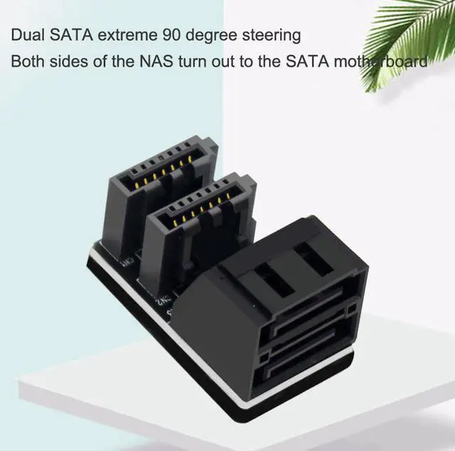 Alt view image 5 of 7 - Dual 90 Degree Steering Adapter SATA 7Pin Female to 7Pin Male 90 Degree Angled Adapter Motherboard SATA Connector for Desktops SSD HDD