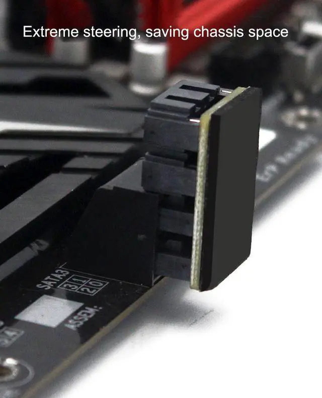 Alt view image 5 of 7 - Dual SATA 7Pin 180 Degree Steering Adapter SATA F/M 180 Degree Angled Adapter Motherboard SATA Connector for Desktops SSD HDD
