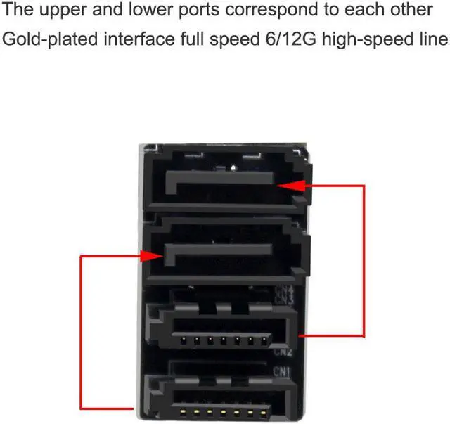 Alt view image 4 of 7 - Dual SATA 7Pin 180 Degree Steering Adapter SATA F/M 180 Degree Angled Adapter Motherboard SATA Connector for Desktops SSD HDD