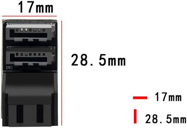 Alt view image 6 of 7 - Dual 90 Degree Steering Adapter SATA 7Pin Female to 7Pin Male 90 Degree Angled Adapter Motherboard SATA Connector for Desktops SSD HDD