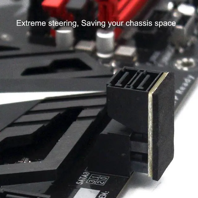 Alt view image 2 of 7 - Dual 90 Degree Steering Adapter SATA 7Pin Female to 7Pin Male 90 Degree Angled Adapter Motherboard SATA Connector for Desktops SSD HDD