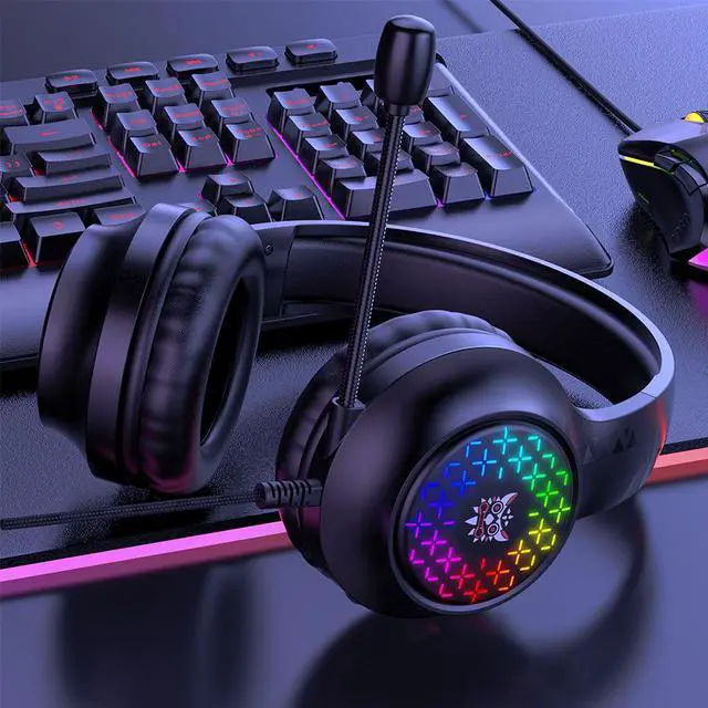 Alt view image 7 of 8 - Wired Gaming Headset with Microphone Noise Reduction Earphone Stereo Over-Head Game Headphones for Laptop PC Computer