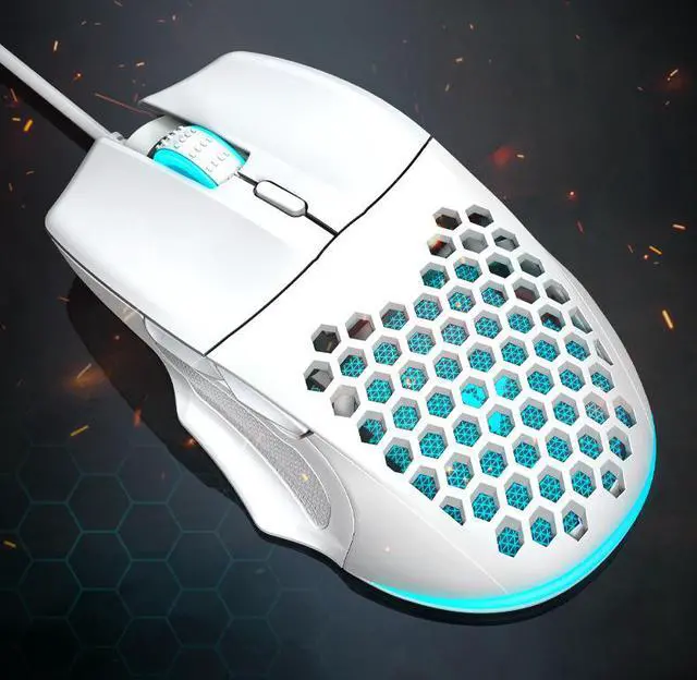 Alt view image 3 of 6 - RGB USB Wired Gaming Mouse Honeycomb 3200 DPI Mouse Ergonomic Lightweight Mice For Computer Laptop PC
