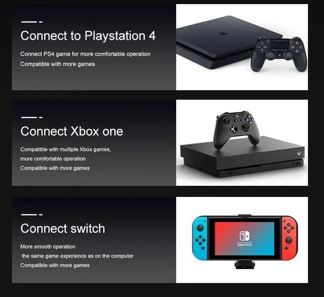 Alt view image 4 of 8 - Adapter for Nintend Switch Xbox One PS3 PS4 Game Console Gaming Keyboard Mouse Converter Portable Wired Mobile Controller