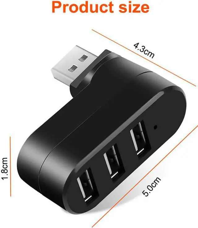 Alt view image 2 of 7 - 3-in-1 USB3.0 Ports HUB High Speed Rotating Splitter For PC/Laptop Connector Equipment Adapter 180 Degree Rotation Adapter